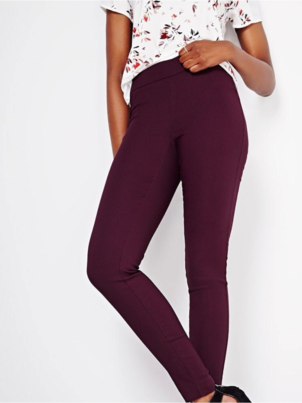 RW&Co High-Waist Plum Skinny Ankle Pants - XS